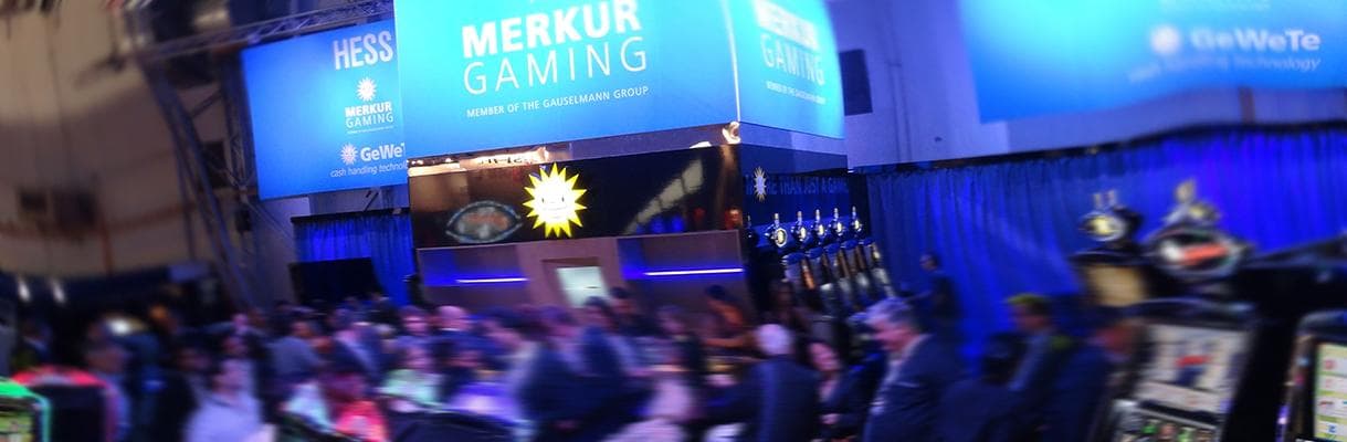 merkur gaming unternehmensstand auf einer messe